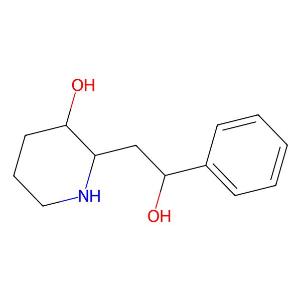 2D Structure of 2-(2-Hydroxy-2-phenylethyl)piperidin-3-ol 2D Structure of 2-(2-Hydroxy-2-phenylethyl)piperidin-3-ol