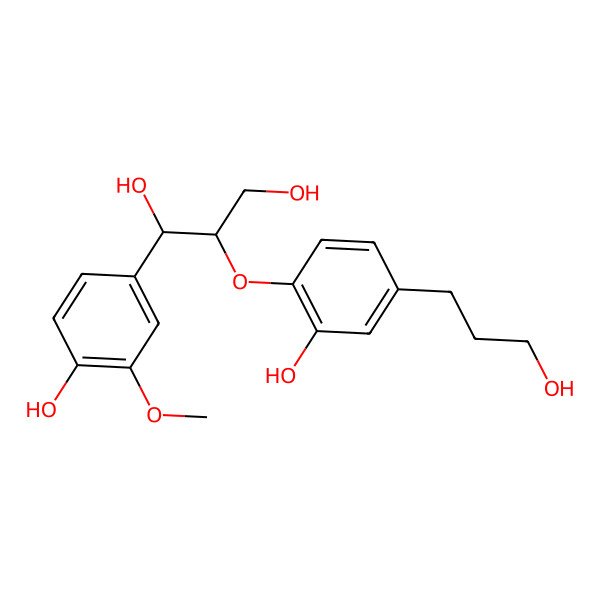 2D Structure of 2-[2-Hydroxy-4-(3-hydroxypropyl)phenoxy]-1-(4-hydroxy-3-methoxyphenyl)propane-1,3-diol
