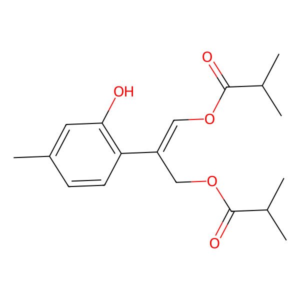 2D Structure of [2-(2-Hydroxy-4-methylphenyl)-3-(2-methylpropanoyloxy)prop-2-enyl] 2-methylpropanoate