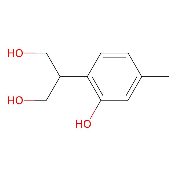 2D Structure of 2-(2-Hydroxy-4-methylphenyl)propane-1,3-diol