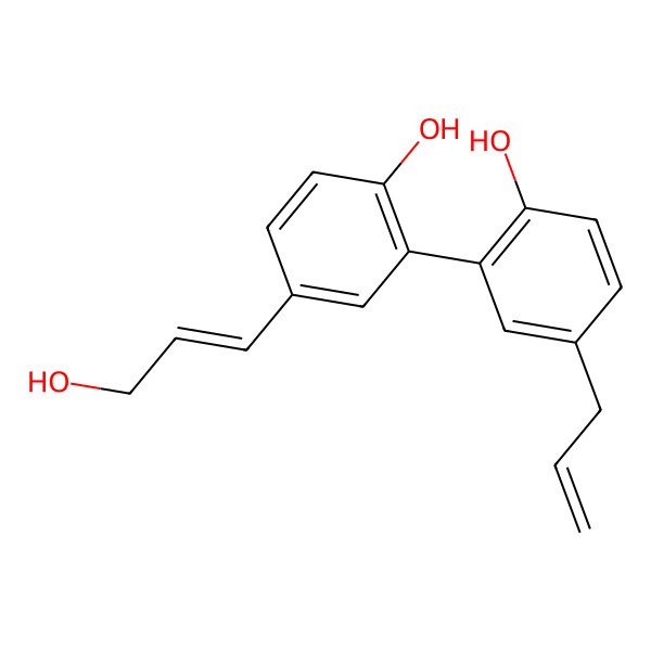 2D Structure of 2-[2-Hydroxy-5-(3-hydroxyprop-1-enyl)phenyl]-4-prop-2-enylphenol