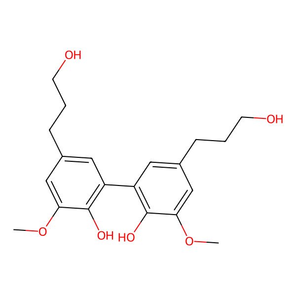 2D Structure of 2-[2-Hydroxy-5-(3-hydroxypropyl)-3-methoxyphenyl]-4-(3-hydroxypropyl)-6-methoxyphenol