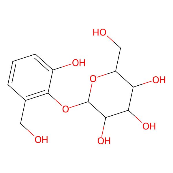 2D Structure of 2-[2-Hydroxy-6-(hydroxymethyl)phenoxy]-6-(hydroxymethyl)oxane-3,4,5-triol