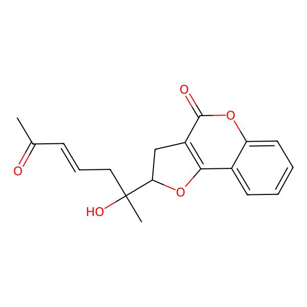 2D Structure of 2-(2-Hydroxy-6-oxohept-4-en-2-yl)-2,3-dihydrofuro[3,2-c]chromen-4-one
