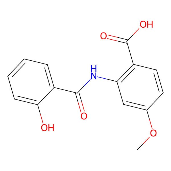 2D Structure of 2-((2-Hydroxybenzoyl)amino)-4-methoxybenzoic acid