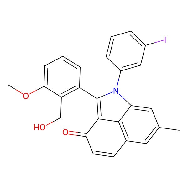 2D Structure of 2-[2-(Hydroxymethyl)-3-methoxyphenyl]-1-(3-iodophenyl)-7-methylbenzo[cd]indol-3-one