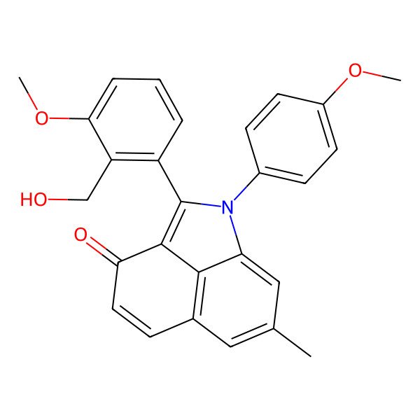2D Structure of 2-[2-(Hydroxymethyl)-3-methoxyphenyl]-1-(4-methoxyphenyl)-7-methylbenzo[cd]indol-3-one
