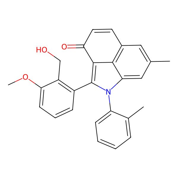 2D Structure of 2-[2-(Hydroxymethyl)-3-methoxyphenyl]-7-methyl-1-(2-methylphenyl)benzo[cd]indol-3-one