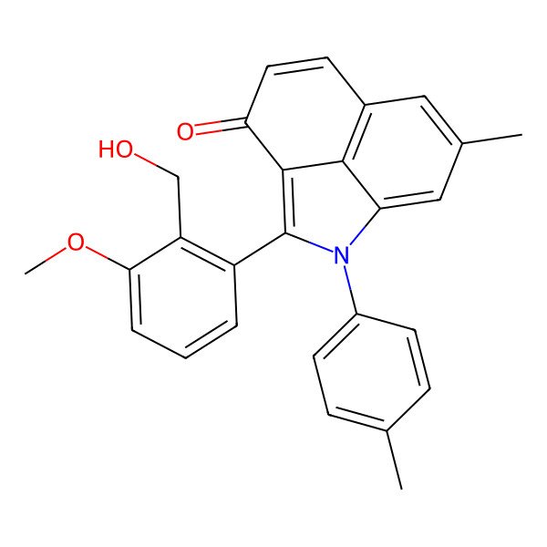 2D Structure of 2-[2-(Hydroxymethyl)-3-methoxyphenyl]-7-methyl-1-(4-methylphenyl)benzo[cd]indol-3-one