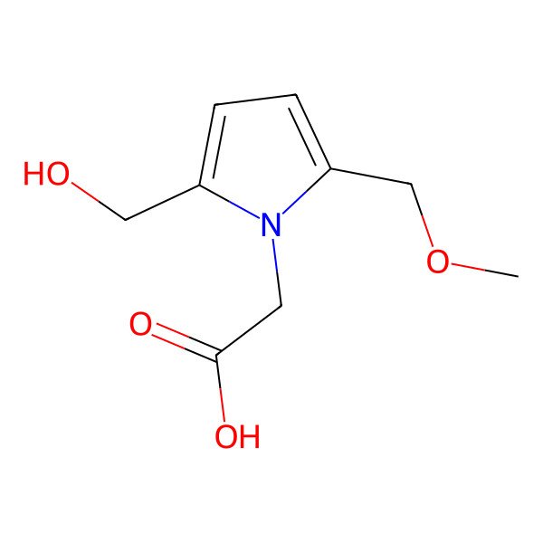 2D Structure of 2-[2-Formyl-5-(methoxymethyl)-1h-pyrrol-1-yl]acetic acid