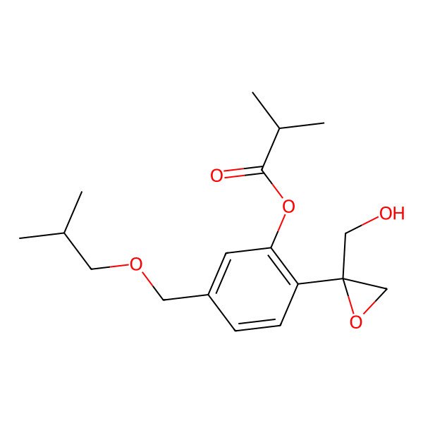 2D Structure of [2-[2-(Hydroxymethyl)oxiran-2-yl]-5-(2-methylpropoxymethyl)phenyl] 2-methylpropanoate