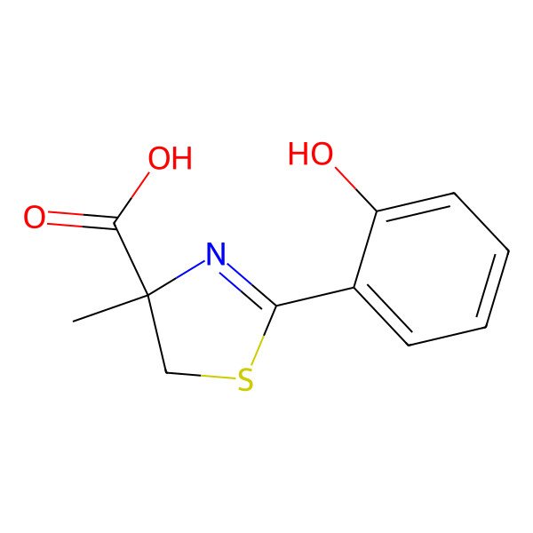2D Structure of 2-(2-hydroxyphenyl)-4-methyl-5H-1,3-thiazole-4-carboxylic acid