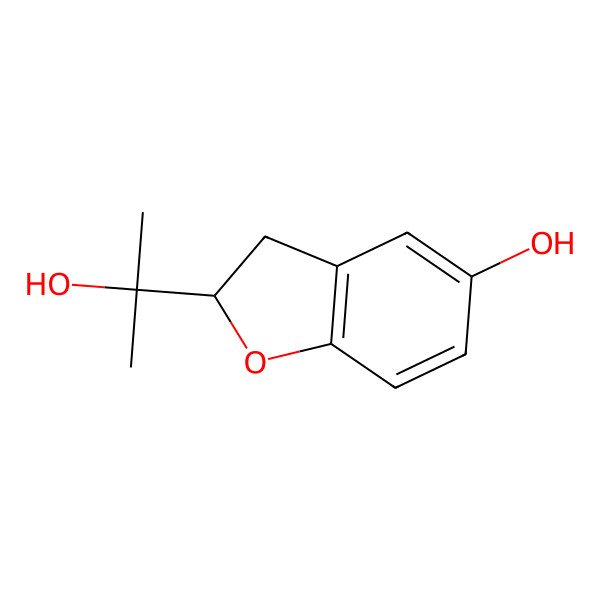 2D Structure of 2-(2-Hydroxypropan-2-yl)-2,3-dihydro-1-benzofuran-5-ol