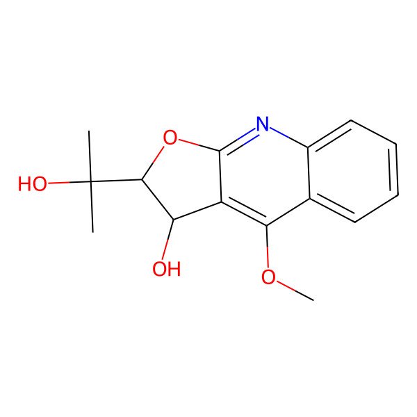 2D Structure of 2-(2-Hydroxypropan-2-yl)-4-methoxy-2,3-dihydrofuro[2,3-b]quinolin-3-ol