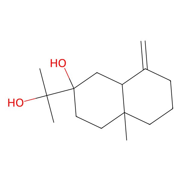 2D Structure of 2-(2-hydroxypropan-2-yl)-4a-methyl-8-methylidene-3,4,5,6,7,8a-hexahydro-1H-naphthalen-2-ol