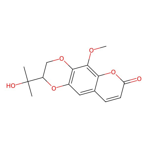 2D Structure of 2-(2-Hydroxypropan-2-yl)-5-methoxy-2,3-dihydropyrano[2,3-g][1,4]benzodioxin-7-one