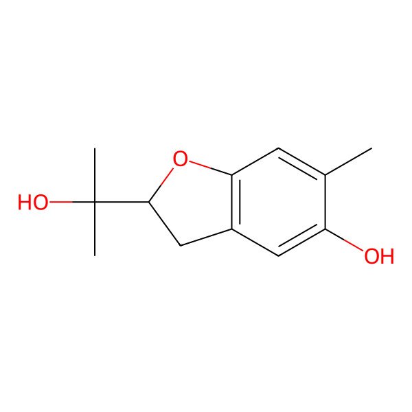 2D Structure of 2-(2-Hydroxypropan-2-yl)-6-methyl-2,3-dihydro-1-benzofuran-5-ol