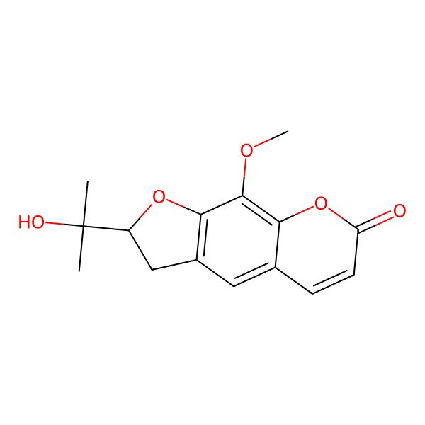 2D Structure of 2-(2-Hydroxypropan-2-yl)-9-methoxy-2,3-dihydrofuro(3,2-g)chromen-7-one