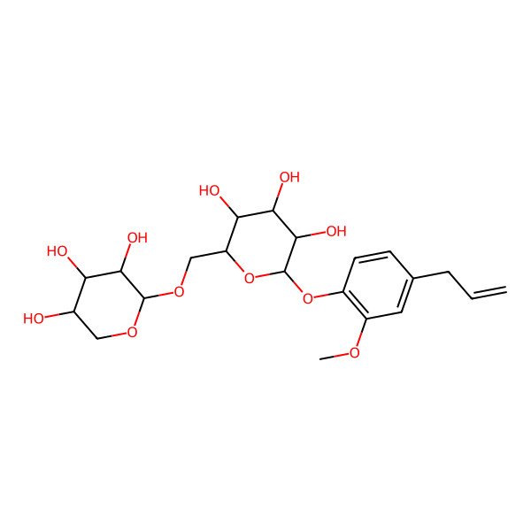 2D Structure of 2-(2-Methoxy-4-prop-2-enylphenoxy)-6-[(3,4,5-trihydroxyoxan-2-yl)oxymethyl]oxane-3,4,5-triol