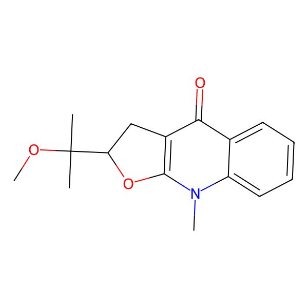 2D Structure of 2-(2-Methoxypropan-2-yl)-9-methyl-2,3-dihydrofuro[2,3-b]quinolin-4-one