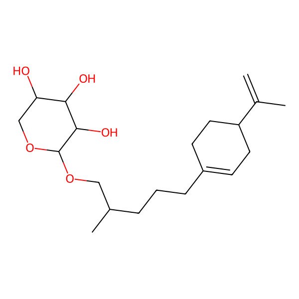 2D Structure of 2-[2-Methyl-5-(4-prop-1-en-2-ylcyclohexen-1-yl)pentoxy]oxane-3,4,5-triol