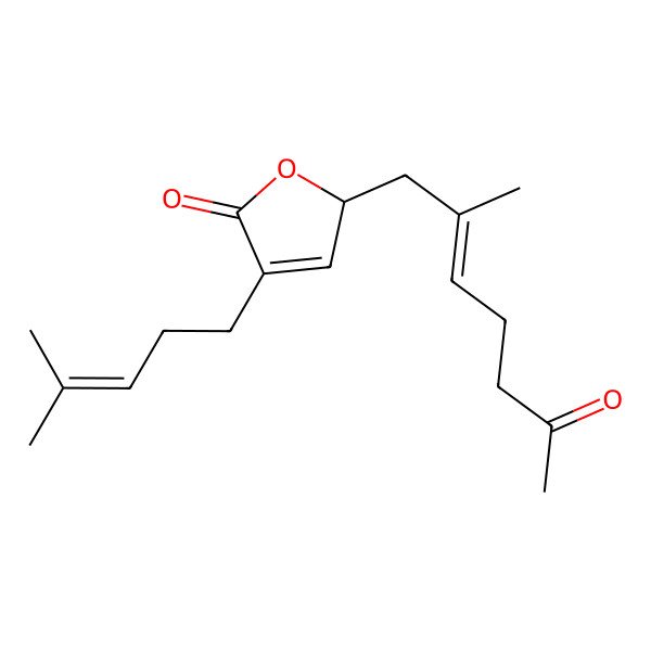 2D Structure of 2-(2-methyl-6-oxohept-2-enyl)-4-(4-methylpent-3-enyl)-2H-furan-5-one