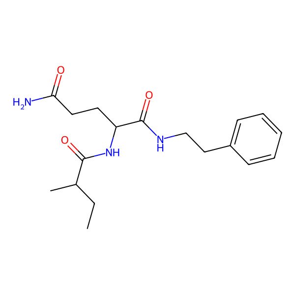 2D Structure of 2-(2-methylbutanoylamino)-N-(2-phenylethyl)pentanediamide