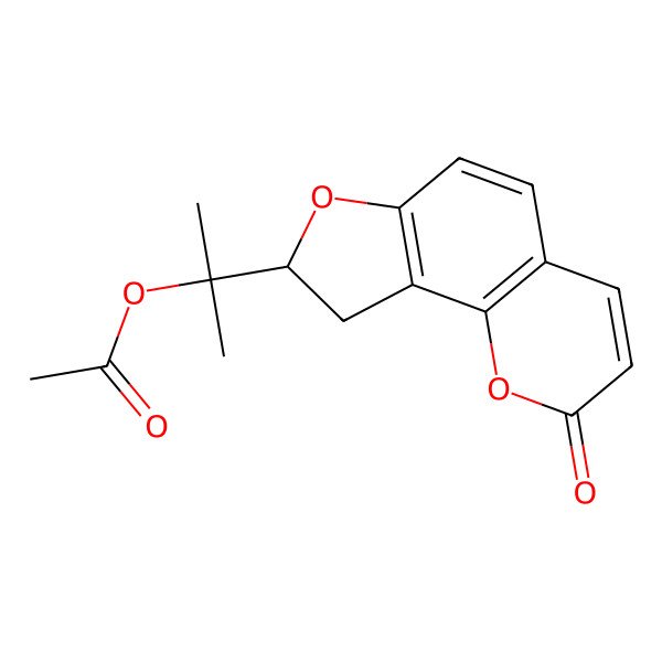 2D Structure of 2-(2-Oxo-8,9-dihydrofuro[2,3-h]chromen-8-yl)propan-2-yl acetate