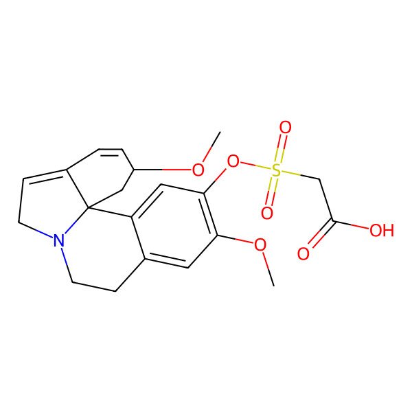 2D Structure of 2-[(2,11-dimethoxy-2,6,8,9-tetrahydro-1H-indolo[7a,1-a]isoquinolin-12-yl)oxysulfonyl]acetic acid