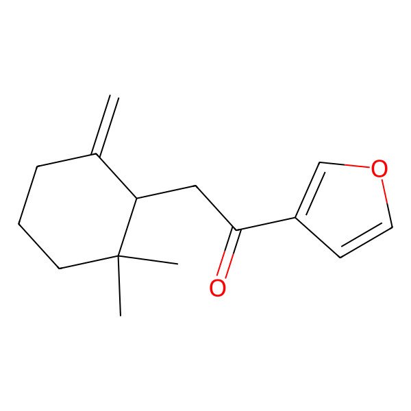 2D Structure of 2-(2,2-Dimethyl-6-methylidenecyclohexyl)-1-(furan-3-yl)ethanone