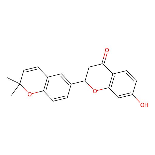 2D Structure of 2-(2,2-Dimethylchromen-6-yl)-7-hydroxy-2,3-dihydrochromen-4-one