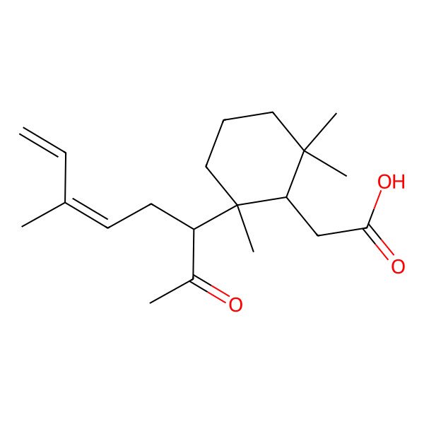 2D Structure of 2-[2,2,6-Trimethyl-6-(6-methyl-2-oxoocta-5,7-dien-3-yl)cyclohexyl]acetic acid