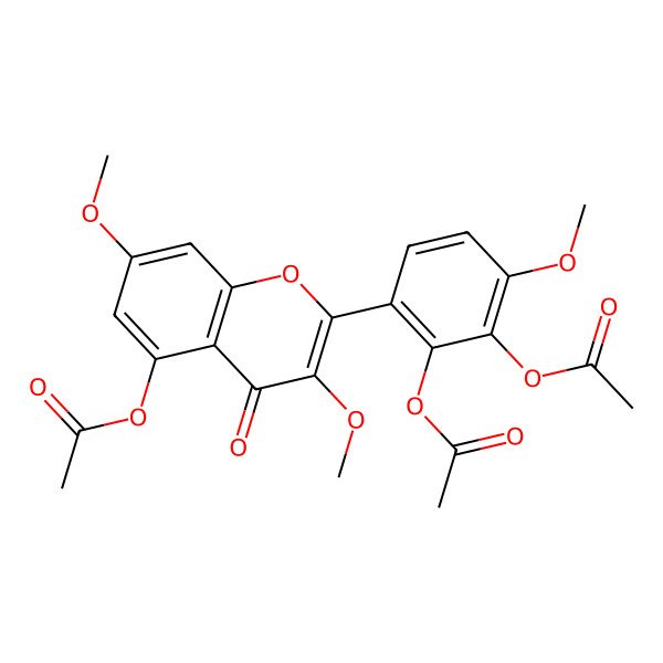 2D Structure of [2-(2,3-Diacetyloxy-4-methoxyphenyl)-3,7-dimethoxy-4-oxochromen-5-yl] acetate