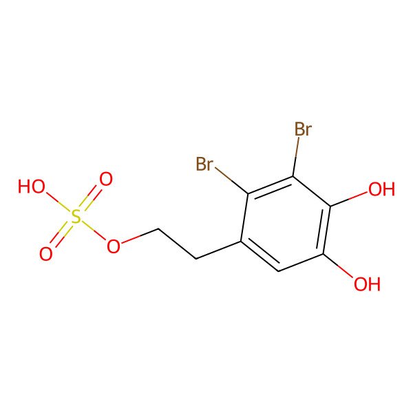 2D Structure of 2-(2,3-Dibromo-4,5-dihydroxyphenyl)ethyl hydrogen sulfate