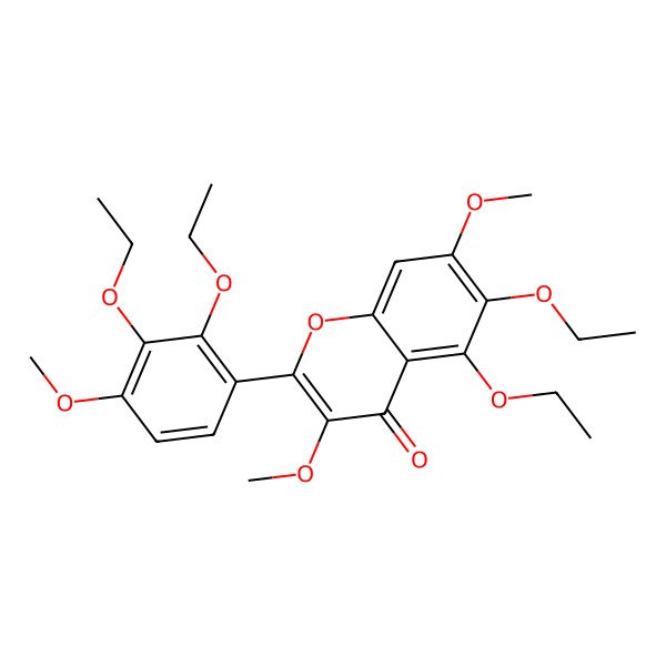 2D Structure of 2-(2,3-Diethoxy-4-methoxyphenyl)-5,6-diethoxy-3,7-dimethoxychromen-4-one