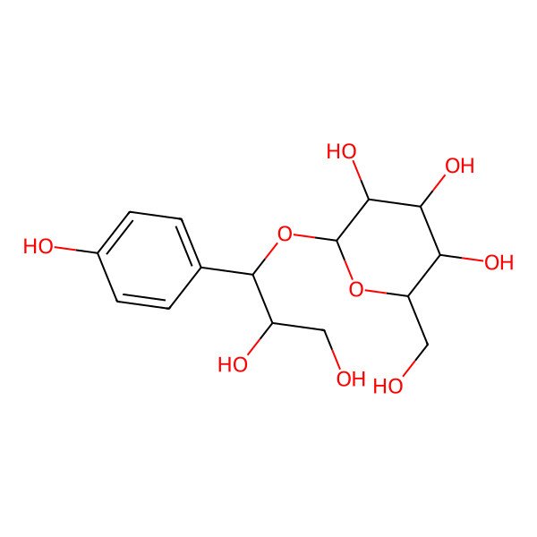 2D Structure of 2-[2,3-Dihydroxy-1-(4-hydroxyphenyl)propoxy]-6-(hydroxymethyl)oxane-3,4,5-triol