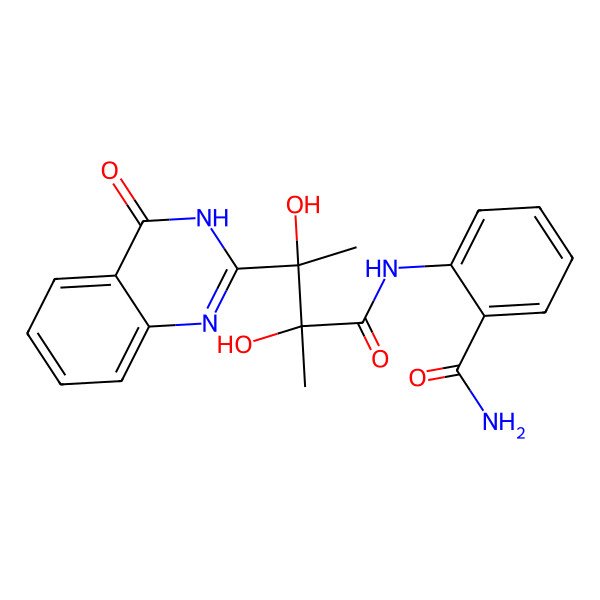 2D Structure of 2-[[2,3-dihydroxy-2-methyl-3-(4-oxo-3H-quinazolin-2-yl)butanoyl]amino]benzamide