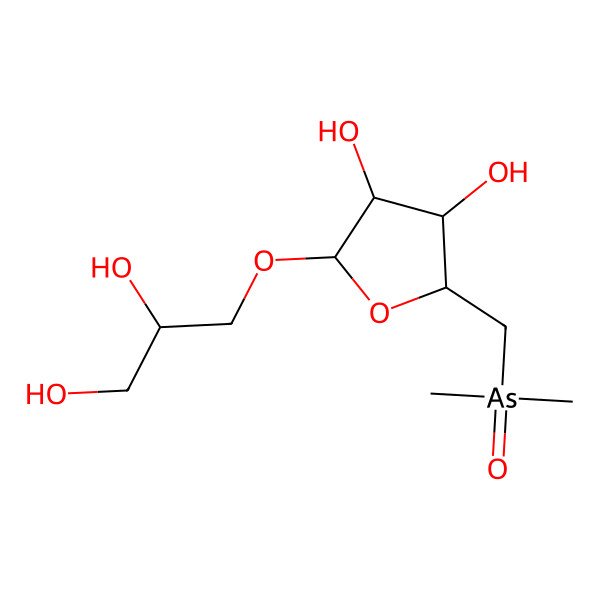 2D Structure of 2-(2,3-Dihydroxypropoxy)-5-(dimethylarsorylmethyl)oxolane-3,4-diol