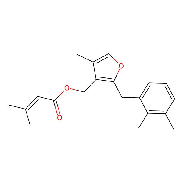 2D Structure of [2-[(2,3-Dimethylphenyl)methyl]-4-methylfuran-3-yl]methyl 3-methylbut-2-enoate