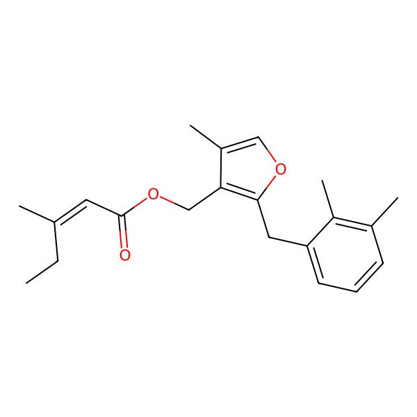 2D Structure of [2-[(2,3-Dimethylphenyl)methyl]-4-methylfuran-3-yl]methyl 3-methylpent-2-enoate