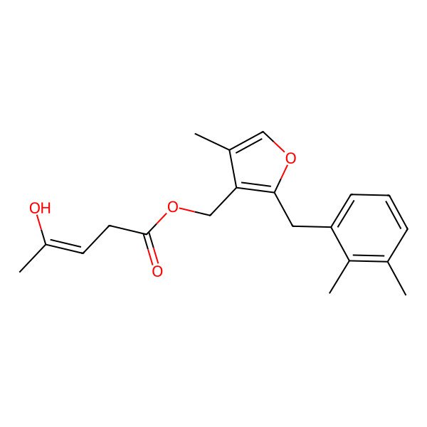 2D Structure of [2-[(2,3-Dimethylphenyl)methyl]-4-methylfuran-3-yl]methyl 4-hydroxypent-3-enoate