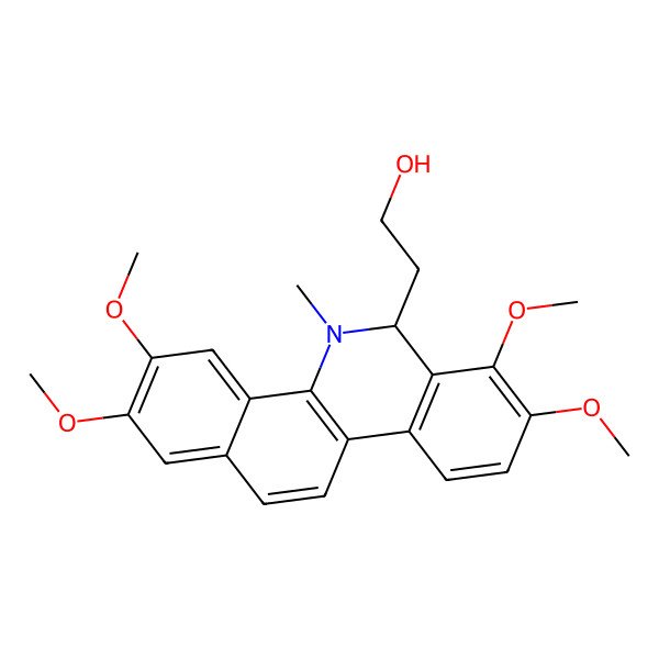 2D Structure of 2-(2,3,7,8-tetramethoxy-5-methyl-6H-benzo[c]phenanthridin-6-yl)ethanol