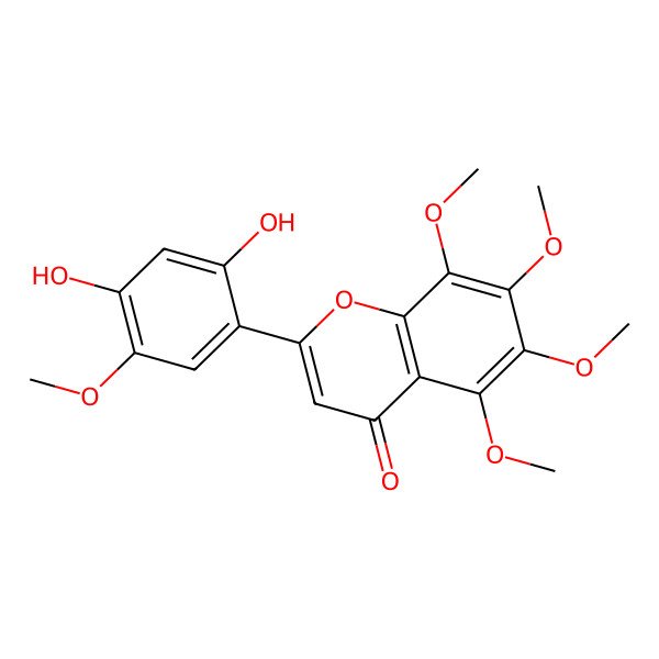 2D Structure of 2-(2,4-Dihydroxy-5-methoxyphenyl)-5,6,7,8-tetramethoxychromen-4-one