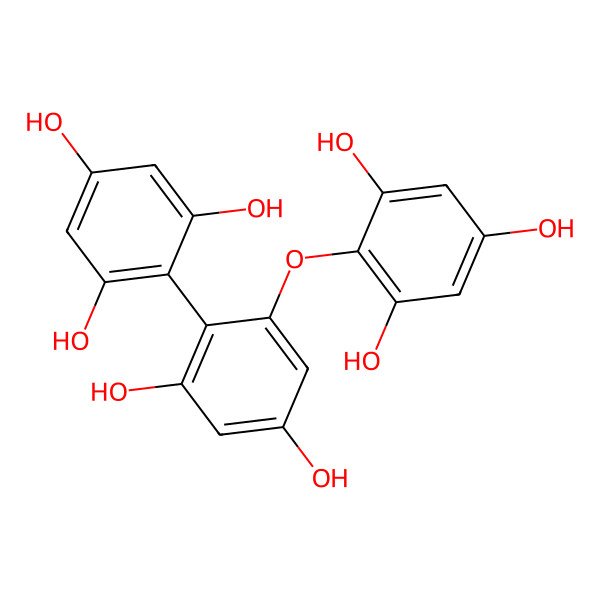 2D Structure of 2-[2,4-Dihydroxy-6-(2,4,6-trihydroxyphenoxy)phenyl]benzene-1,3,5-triol