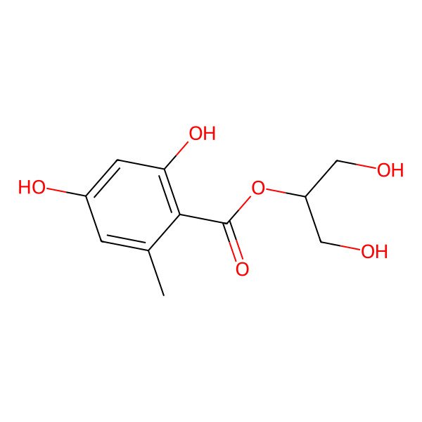 2D Structure of 2-(2,4-Dihydroxy-6-methylbenzoyl)-glycerol