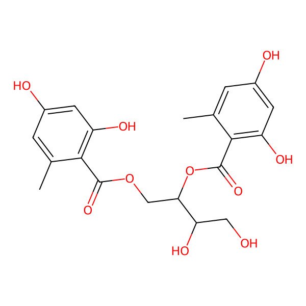 2D Structure of [2-(2,4-Dihydroxy-6-methylbenzoyl)oxy-3,4-dihydroxybutyl] 2,4-dihydroxy-6-methylbenzoate