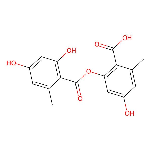 2D Structure of 2-(2,4-Dihydroxy-6-methylbenzoyl)oxy-4-hydroxy-6-methylbenzoic acid