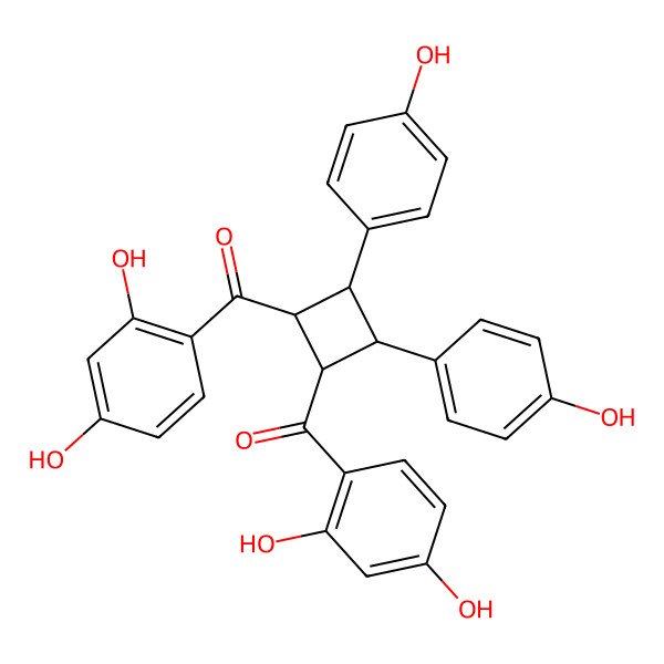 2D Structure of [2-(2,4-Dihydroxybenzoyl)-3,4-bis(4-hydroxyphenyl)cyclobutyl]-(2,4-dihydroxyphenyl)methanone