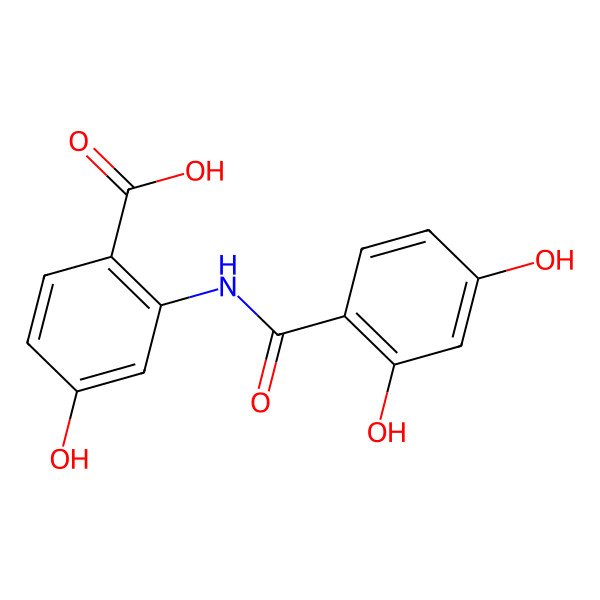2D Structure of 2-[(2,4-Dihydroxybenzoyl)amino]-4-hydroxybenzoic acid