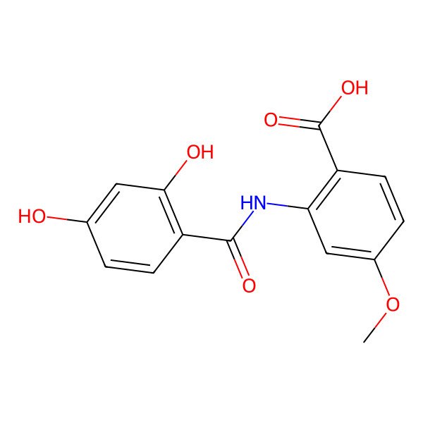 2D Structure of 2-((2,4-Dihydroxybenzoyl)amino)-4-methoxybenzoic acid